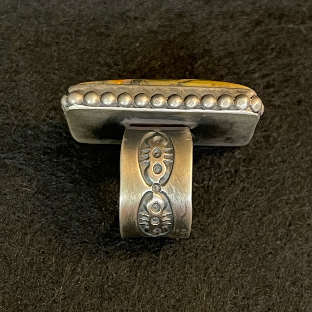 STERLING SILVER BUMBLEBEE JASPER RING ✨STATEMENT PIECE✨ - Picture 9 of 16